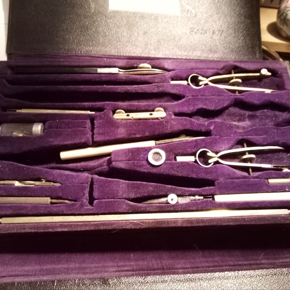 Vintage Frederick Post 21 Drafting Set Instruments Made in Germany